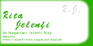 rita jelenfi business card